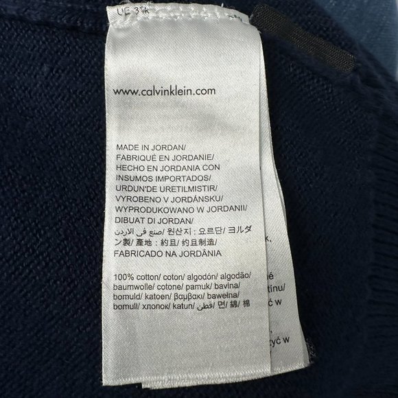 Calvin Klein 1/4 Zip Pullover Sweater, Size Medium, Three-Tone Blue - Picture 6 of 7